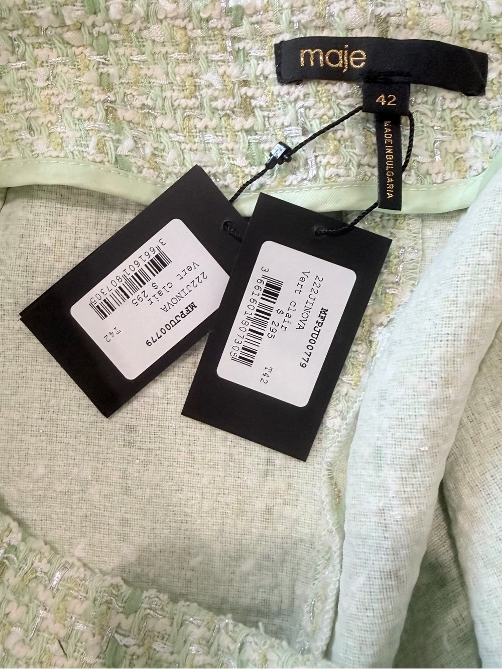 NWT Maje Jinova Tweed Mini Skirt with Front Pockets - Picture 15 of 16